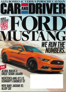 CAR & DRIVER 2014 NOV - MUSTANG, ACURA, AMG GT S, JAGUAR XE, ALPHA 4C v CAYMAN